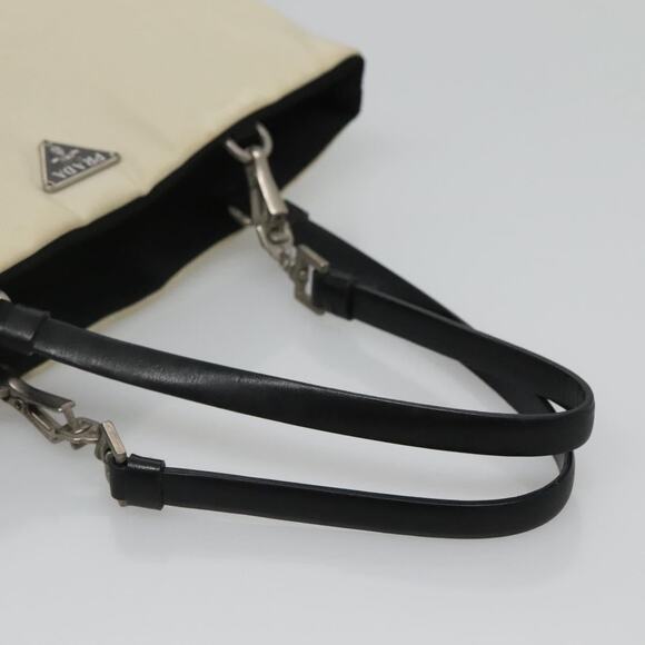 PRADA Hand Bag Nylon White Silver - Picture 7 of 12
